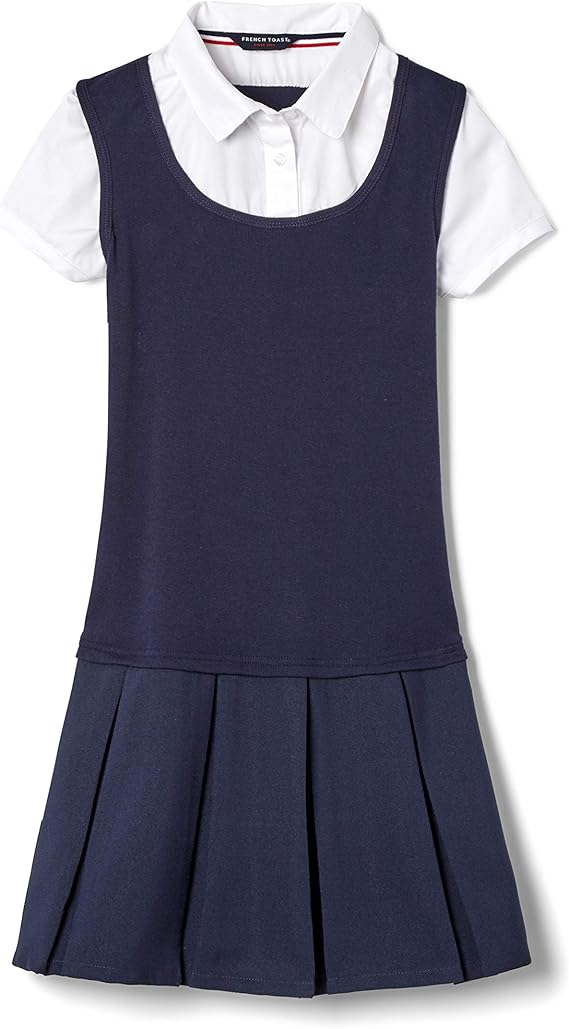 Girls Pleated School Uniform Dress